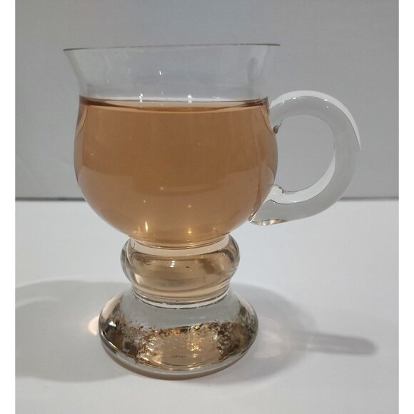 Clear Glass Shot Taster Glasses Set of 2 with Handle 3 oz Unique Shape Barware - Picture 1 of 8